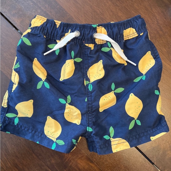 Hanna Andersson Navy Lemon Print Swimsuit 18-24M - Picture 2 of 5